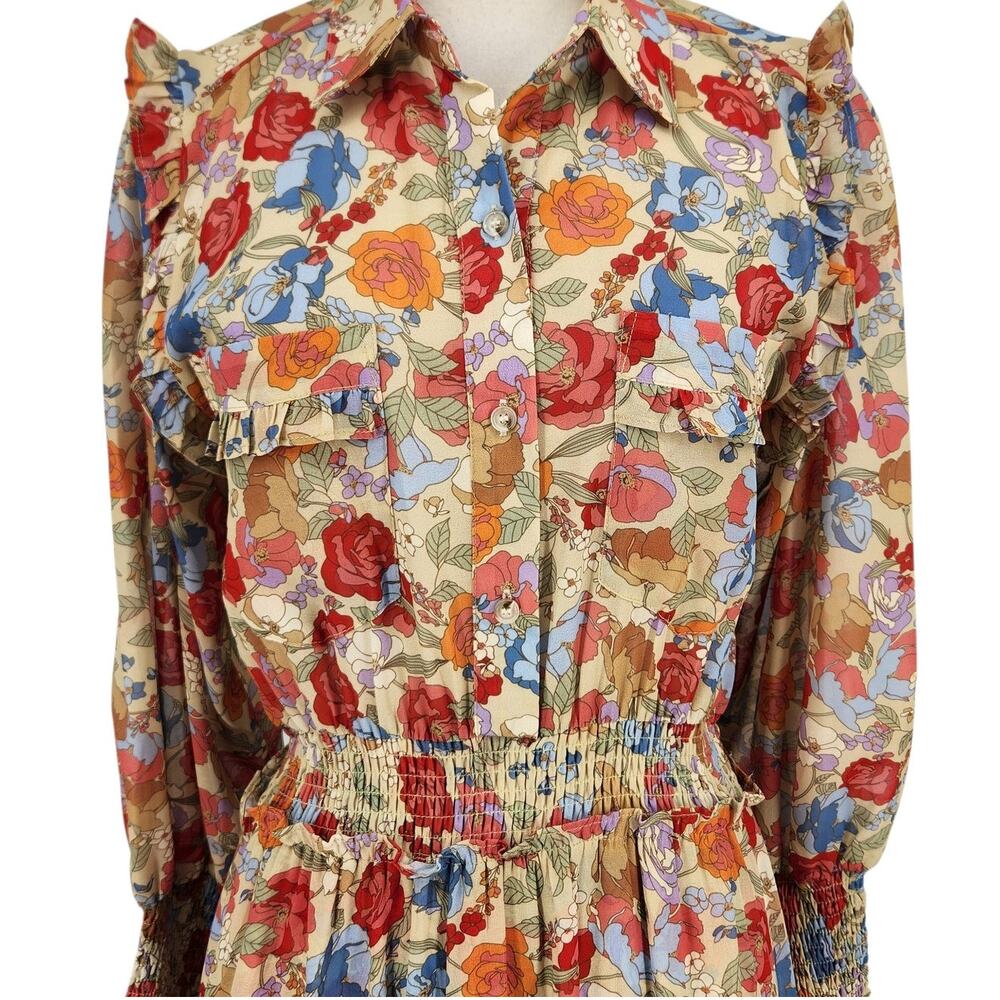 Chicwish Floral Button Front Maxi Dress – Size Small Wild Bloom - Picture 4 of 7